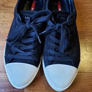 Prada Black Velvet Low-top Sneaker